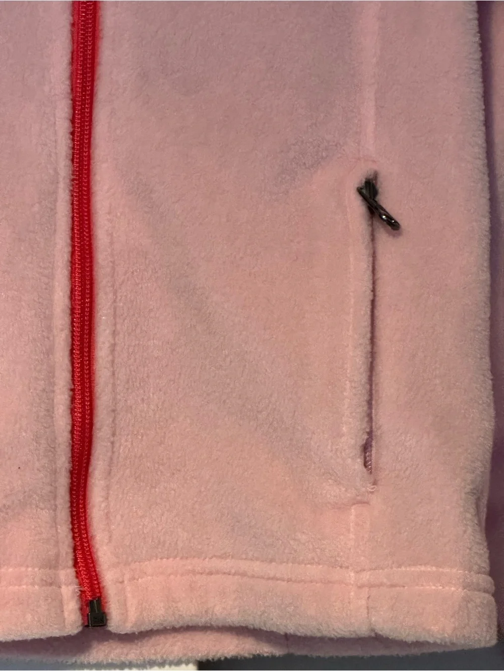 Columbia Girls Pink Fleece Zip Jacket XS 6/6X Lightweight Full Zip